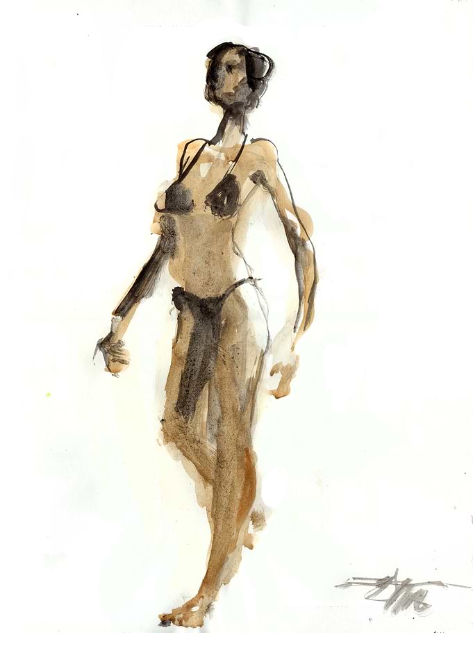 Watercolor Sketch of a Woman. A10