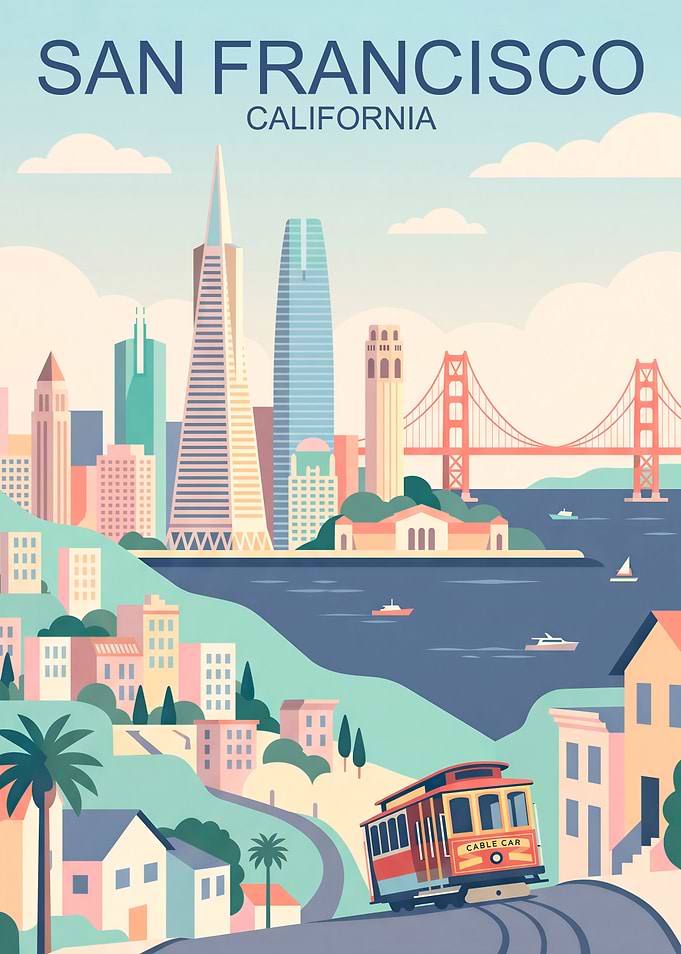 San Francisco Travel Poster Illustration