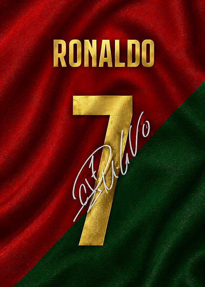 Cristiano Ronaldo Gold Number 7 Poster