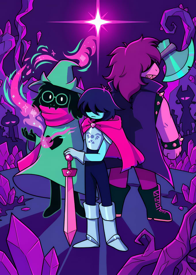 Deltarune Heroes Standing Together