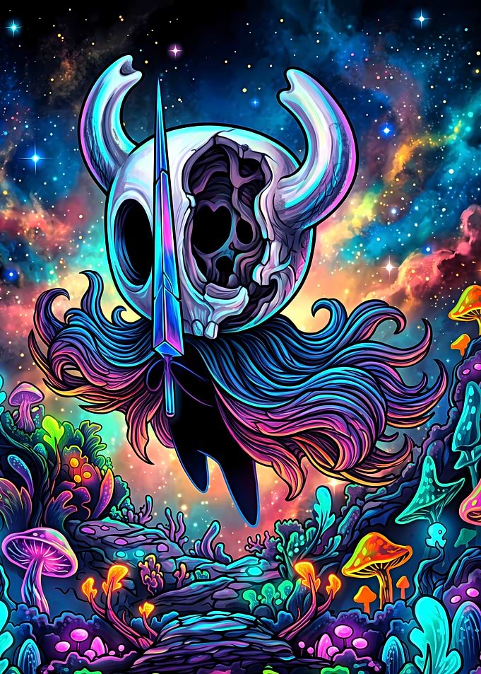 Psychedelic Hollow Knight Cosmic Art
