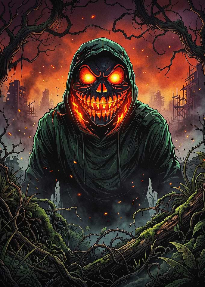 Pumpkin Hood Dark Fantasy Art Poste