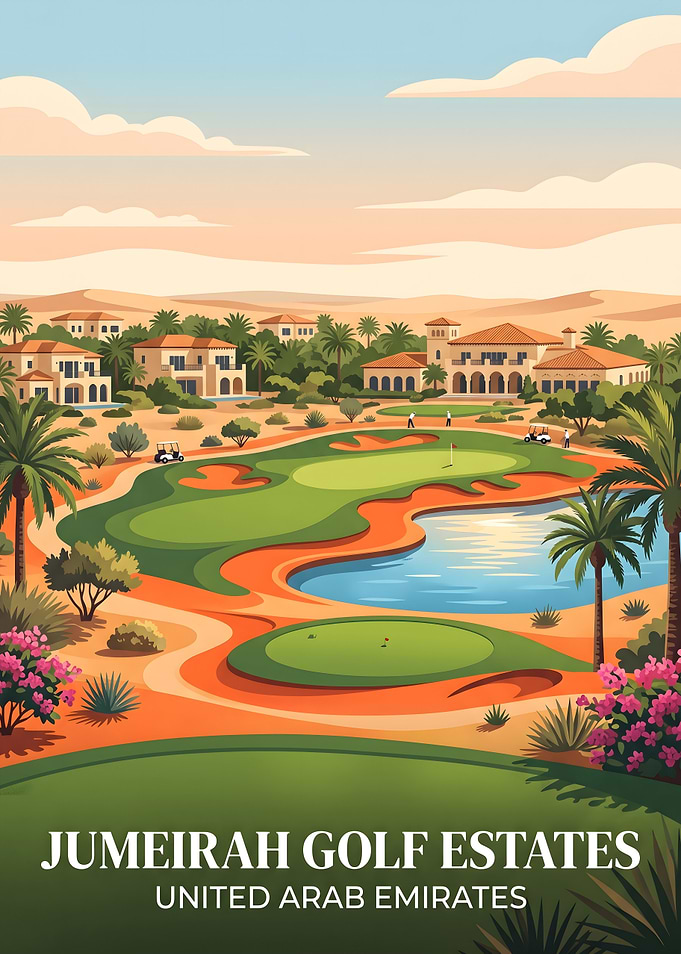 Jumeirah Golf Estates Travel Poster