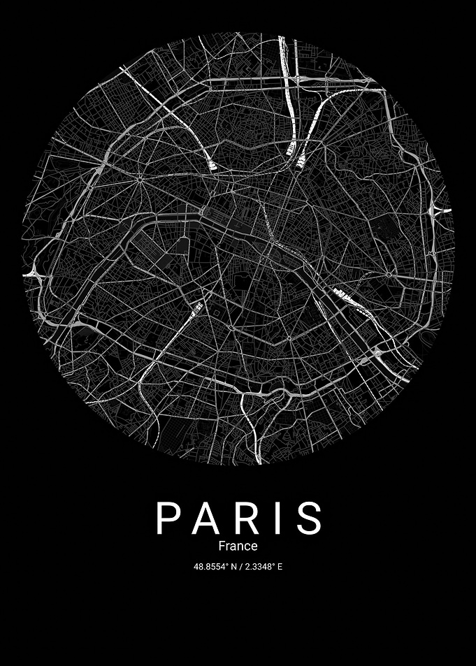 France Paris City Map Poster