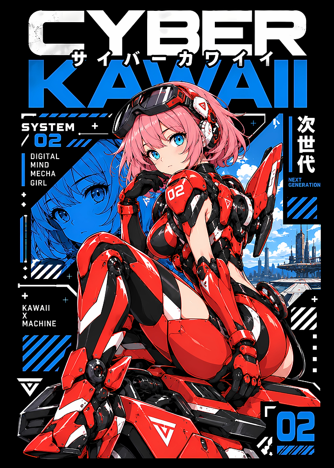 Cyber Kawaii Mecha Girl Poster