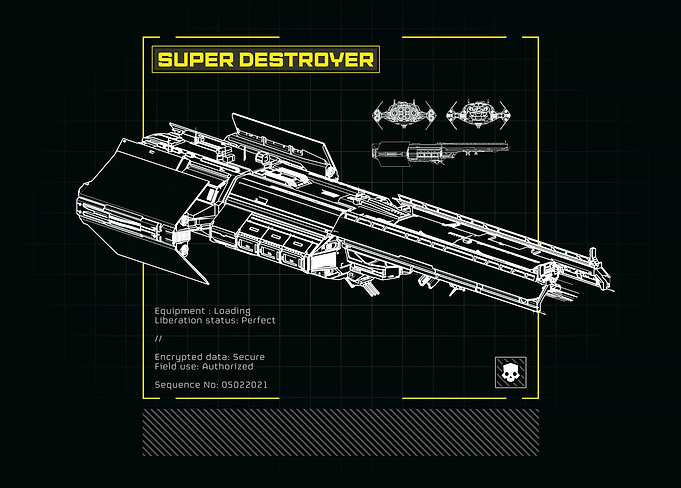 Helldivers II - Super Destroyer Blueprint, Yellow Frame