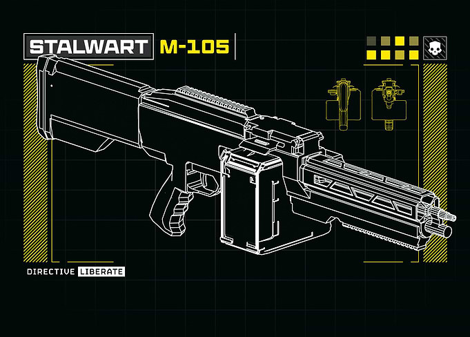 Helldivers II - Stalwart M-105 Machine Gun Blueprint