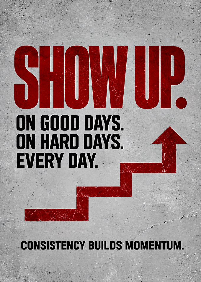 Show Up Motivational Poster