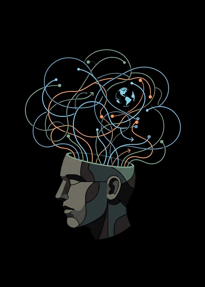 Abstract Mind Connected to Earth