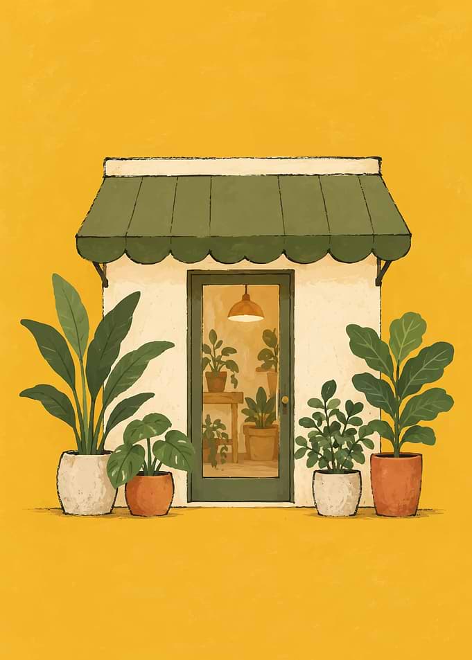 Cozy Plant Shop Illustration