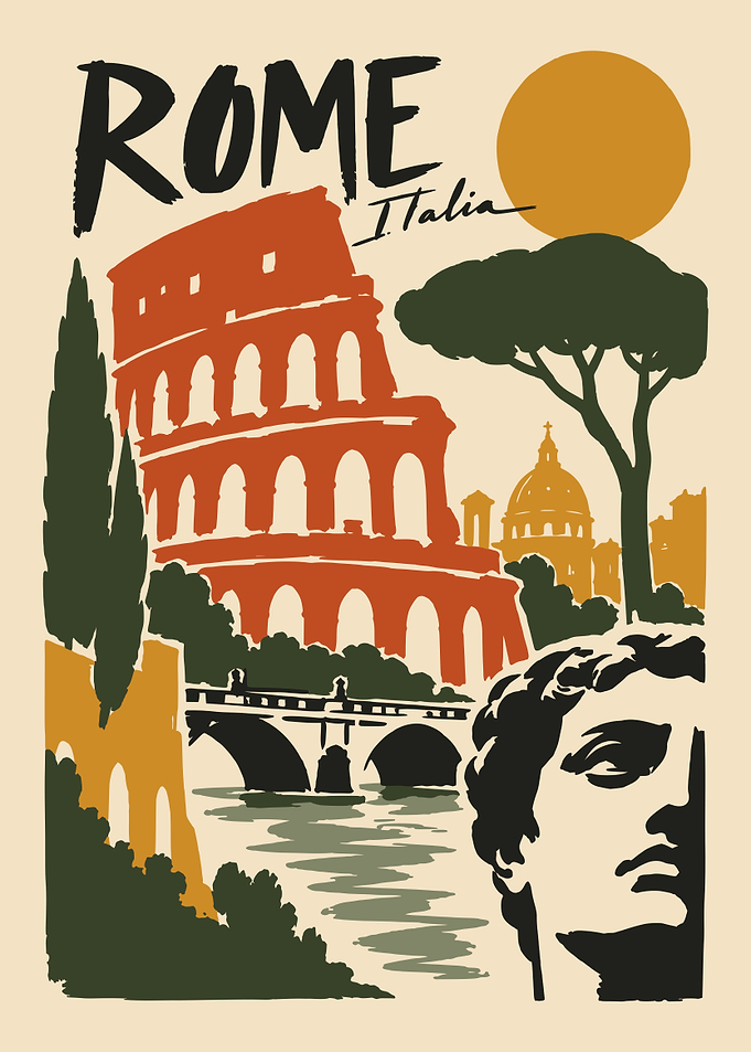 Vintage Rome Italy Travel Poster
