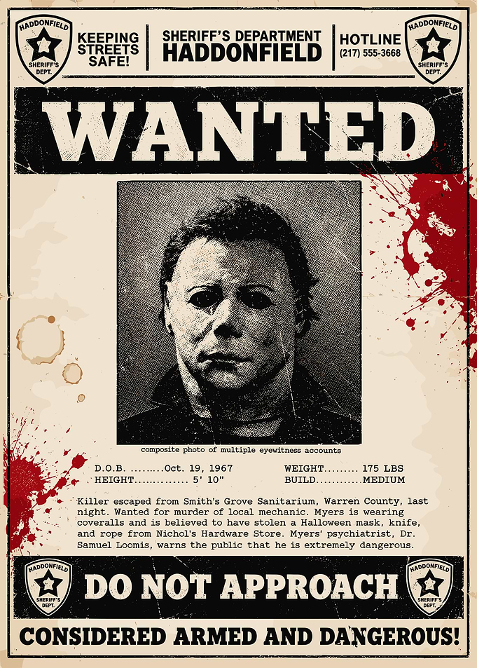 Michael Myers Wanted Poster