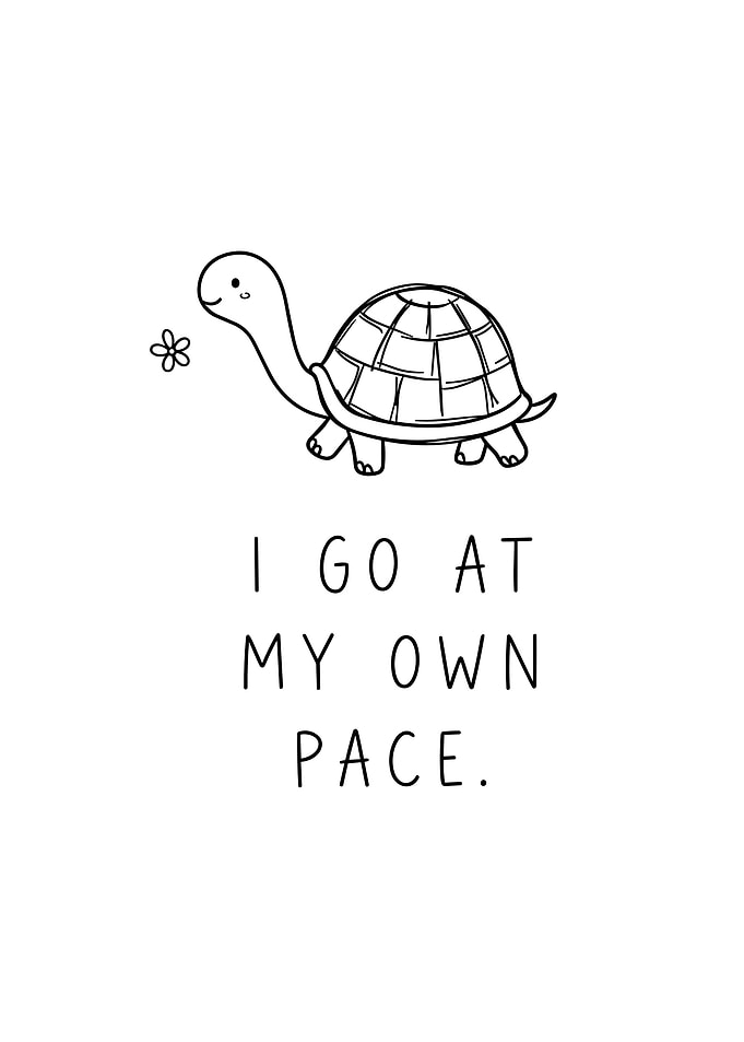 Cute Turtle Inspirational Quote Art