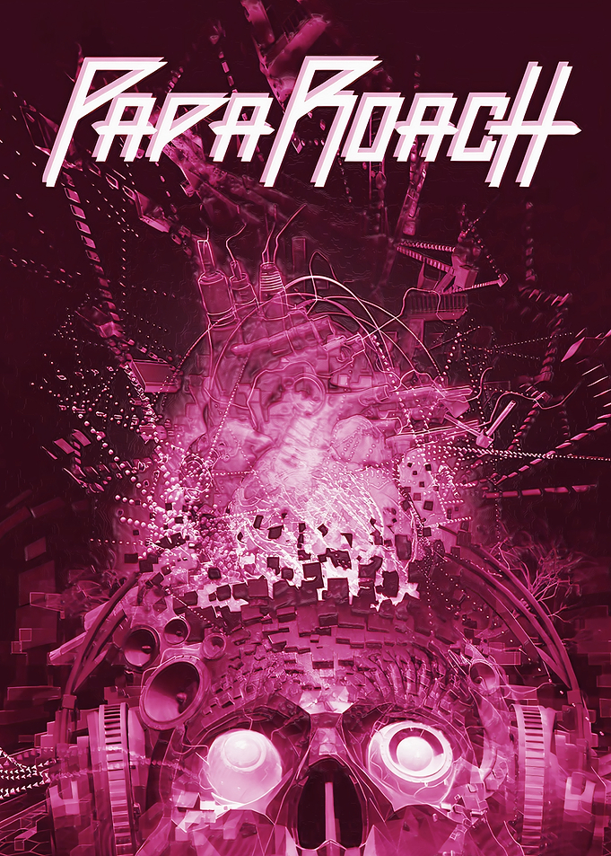 Papa Roach Digital Skull Poster