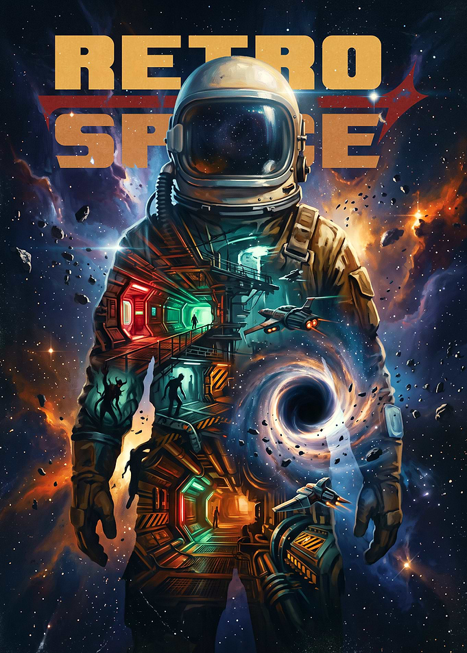 Retro Space Astronaut Poster
