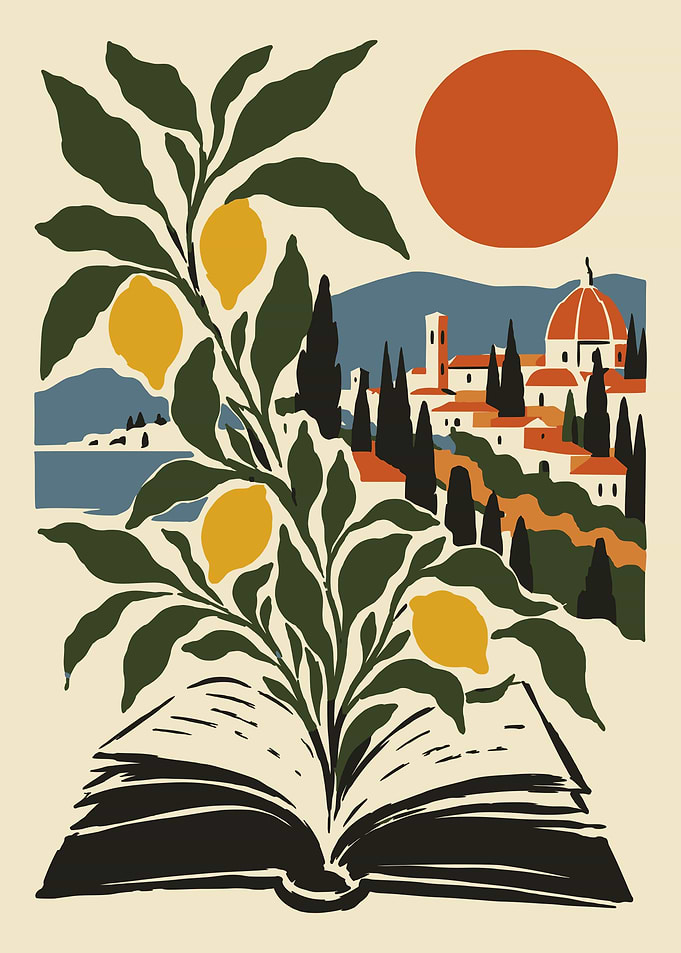 Lemon Tree Growing From Open Book