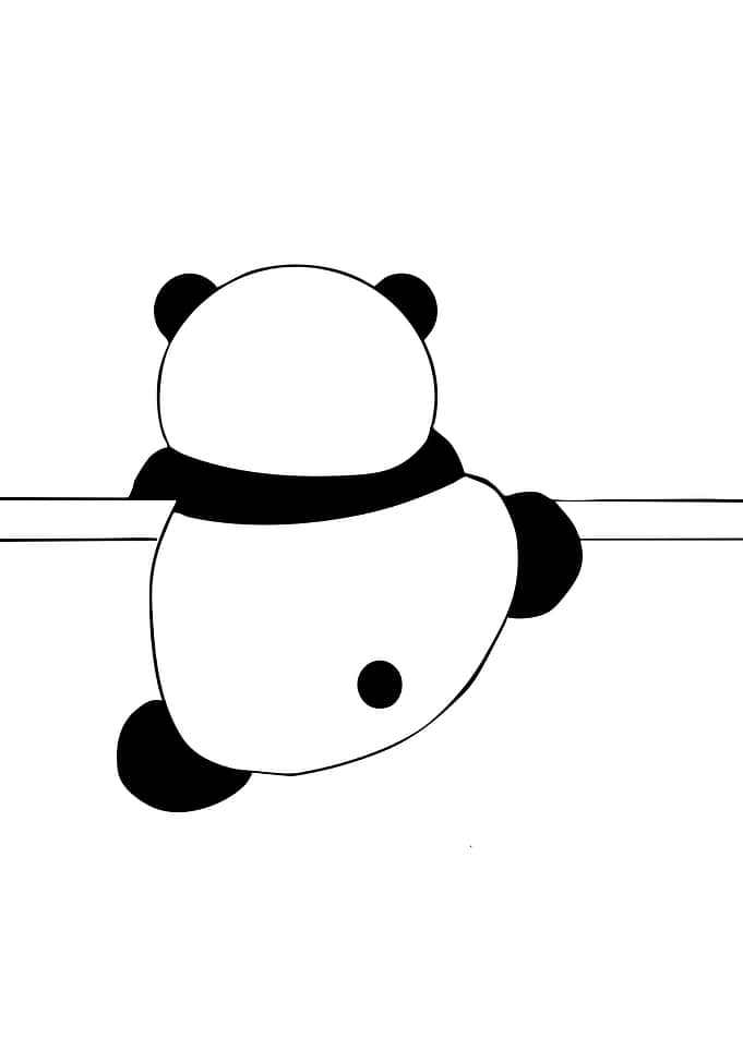 Minimalist Panda Line Art
