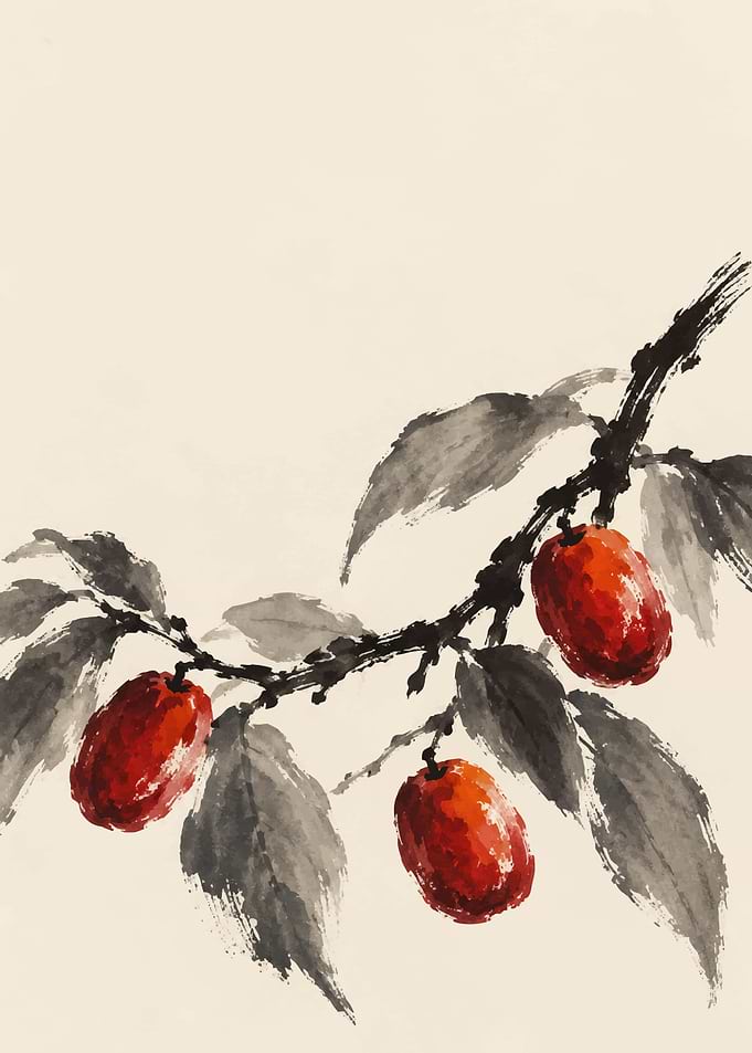 Traditional Ink Wash Jujube Branch