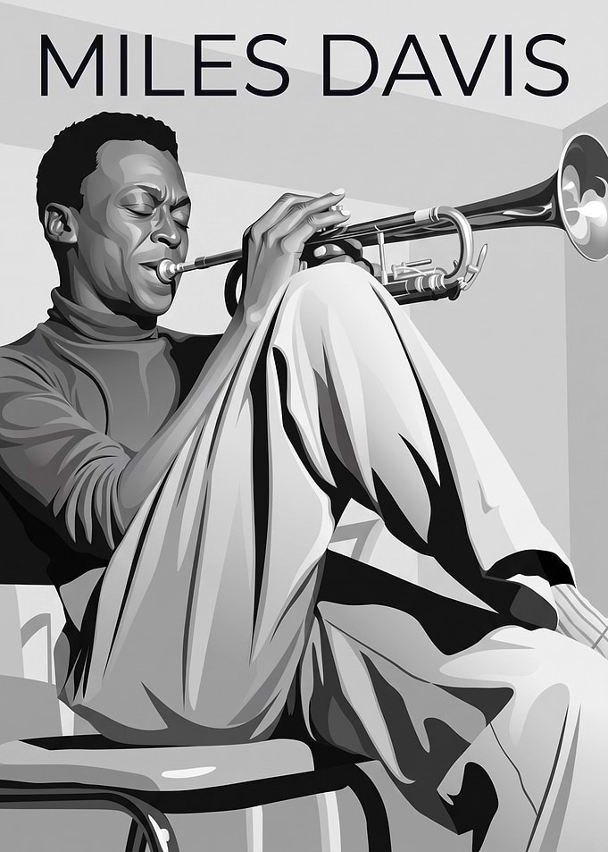 Miles Davis Jazz Trumpet Poster