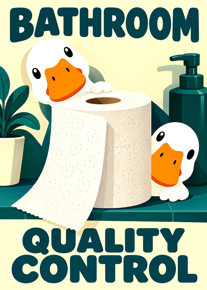 Bathroom Quality Control Duck Poster