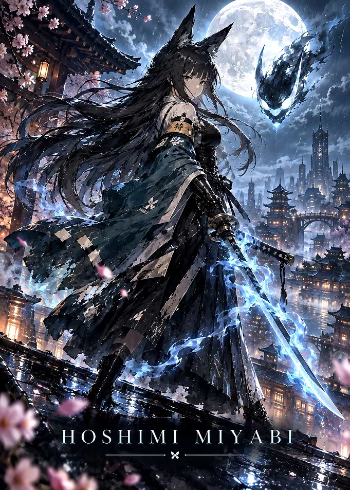 Hoshimi Miyabi Anime Warrior Illustration