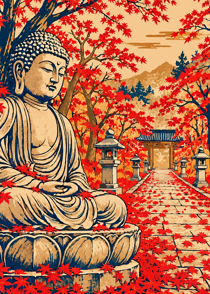 Autumn Serenity – Buddha Temple in Japan