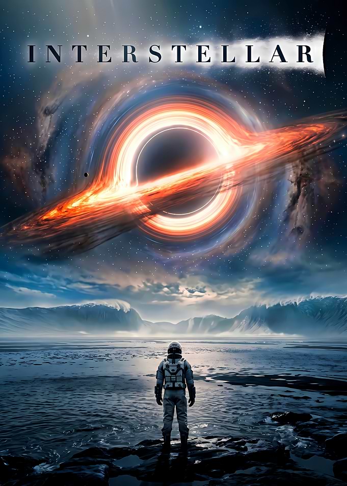 Interstellar Movie Poster with Black Hole