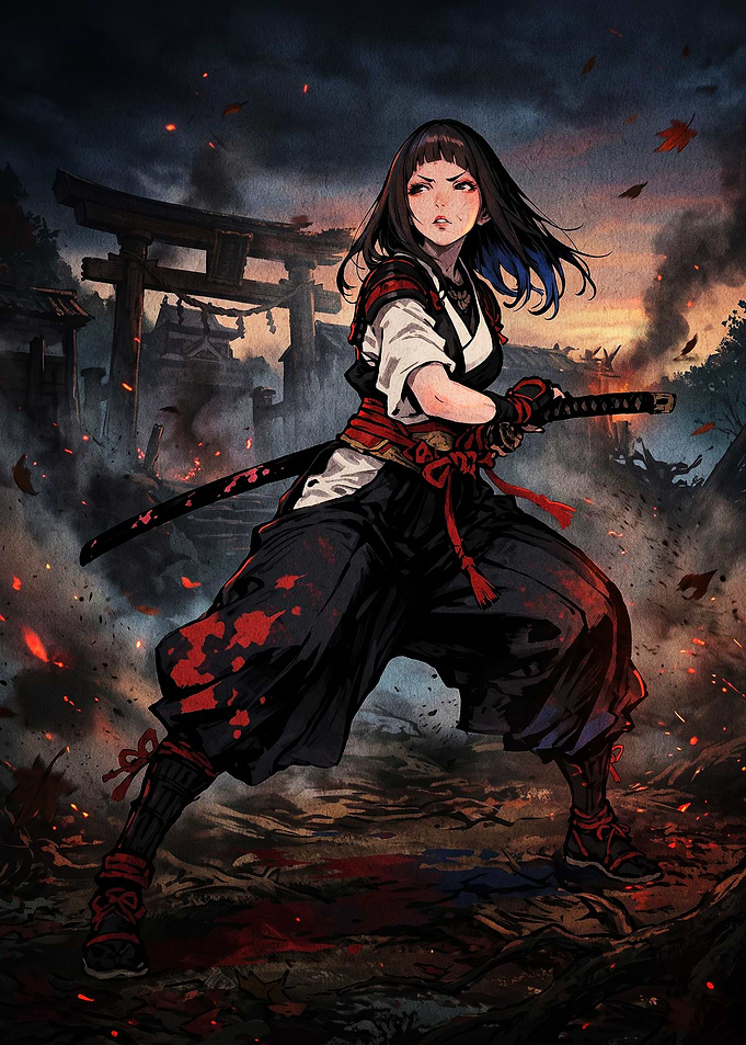Fierce Female Samurai Warrior