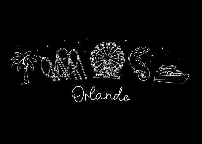 Orlando Florida Minimalist Line Art