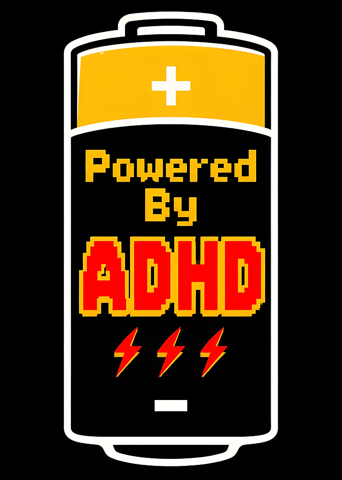Powered By ADHD Battery Graphic