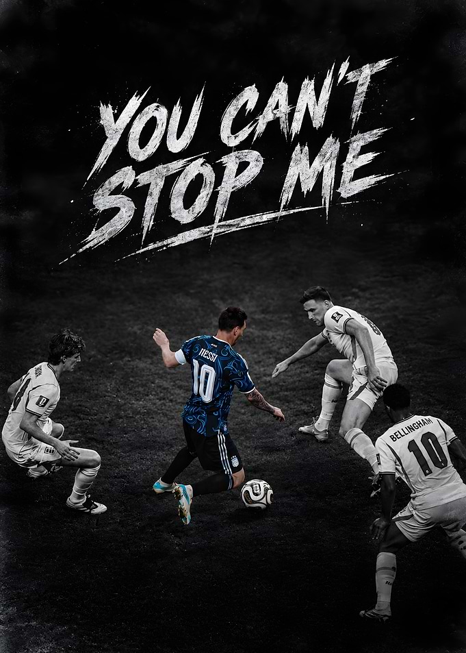 Lionel Messi Soccer Motivational Poster