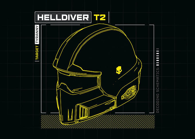 Helldivers II - T2 Helmet Schematic in Electric Yellow
