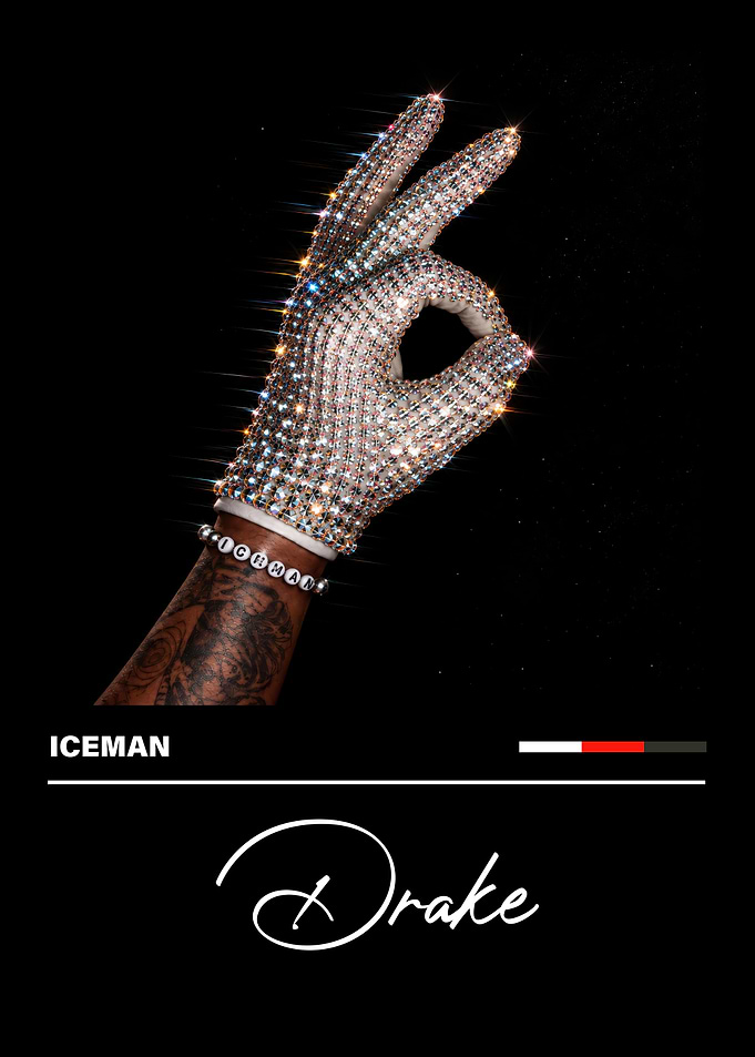 Drake Iceman Rhinestone Glove Poster