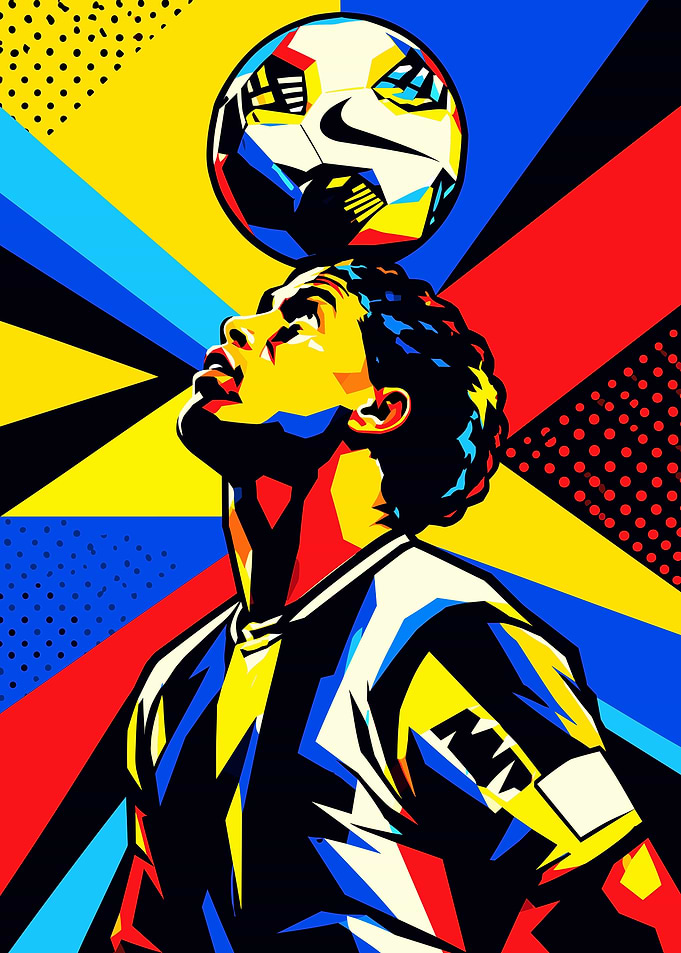Ronaldinho Pop Art Soccer Portrait