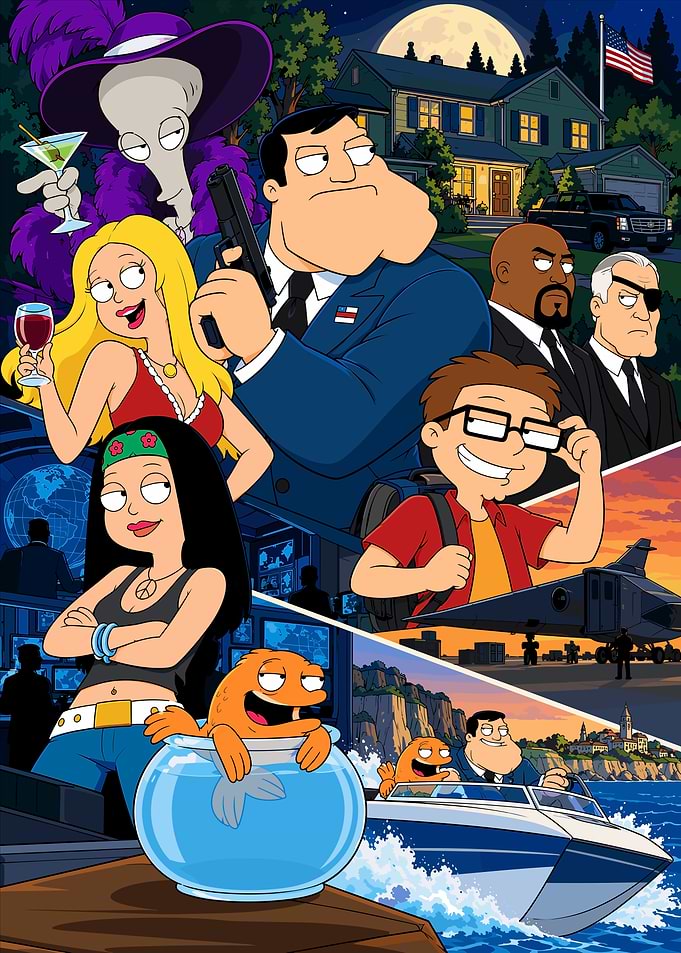 American Dad Family Ensemble Poster
