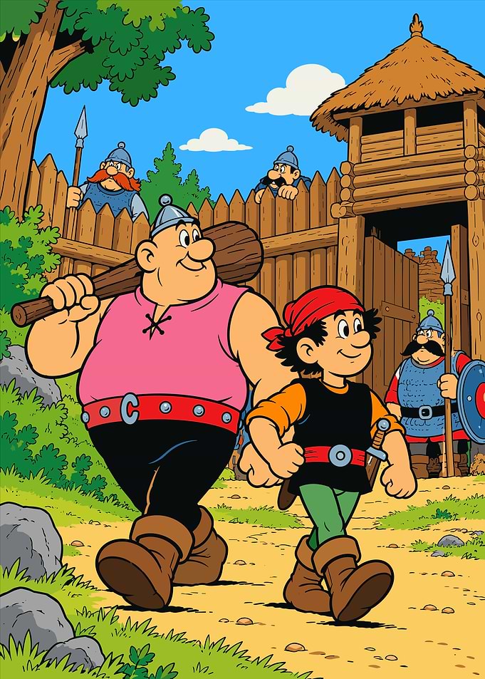 Kajko and Kokosz Cartoon Illustration