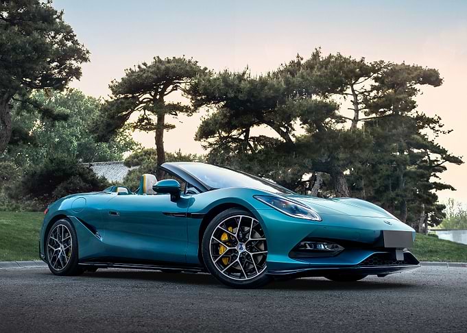 Teal Convertible Sports Car
