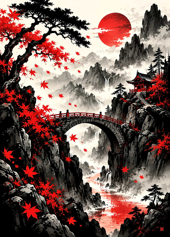 Red Maple Mountain Landscape