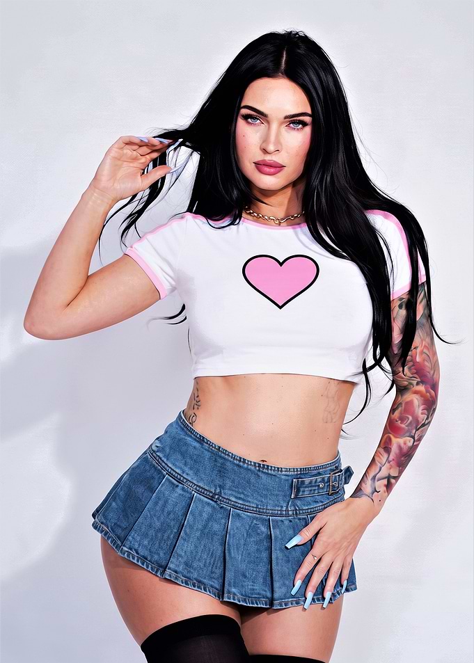 Megan Fox in Heart Crop Top