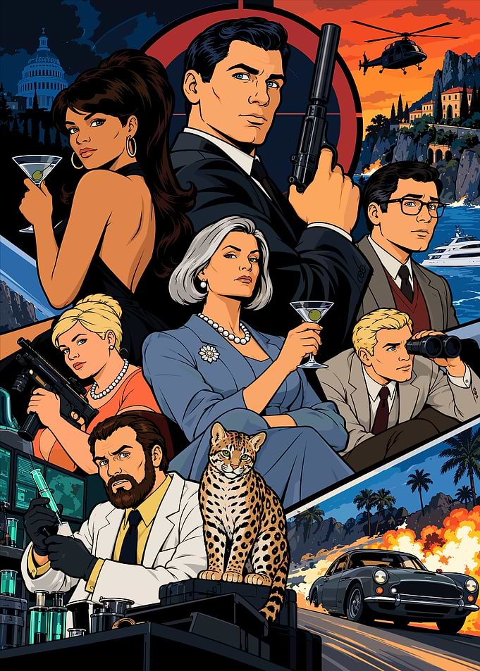 Archer Animated Series Cast Poster