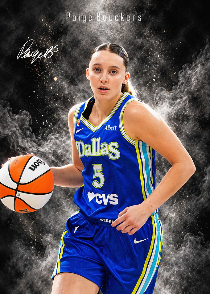 Paige Bueckers Dallas Wings Basketball Portrait