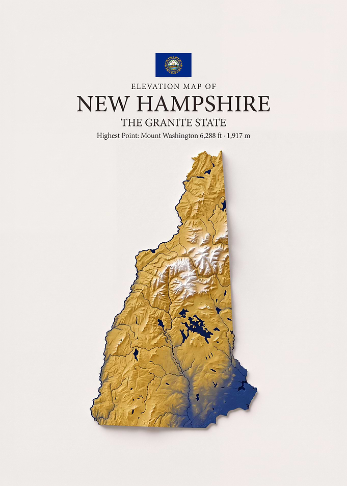 Elevation Map of New Hampshire