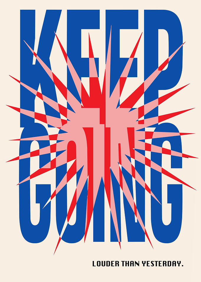 Keep Going Inspirational Typography Poster