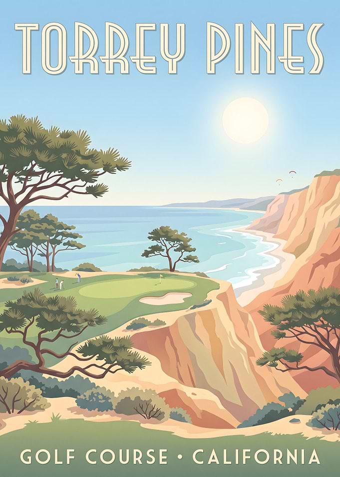 Torrey Pines Golf Course Travel Poster