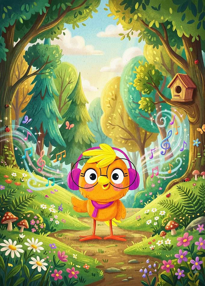Singing Bird Music Forest Art Poste