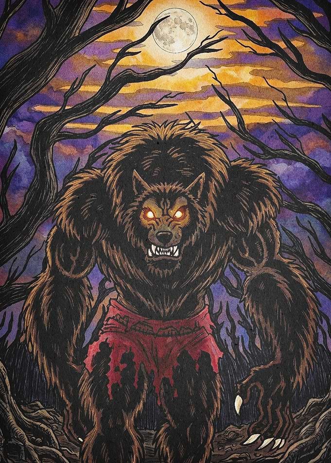 Werewolf Monster Gothic Horror Art