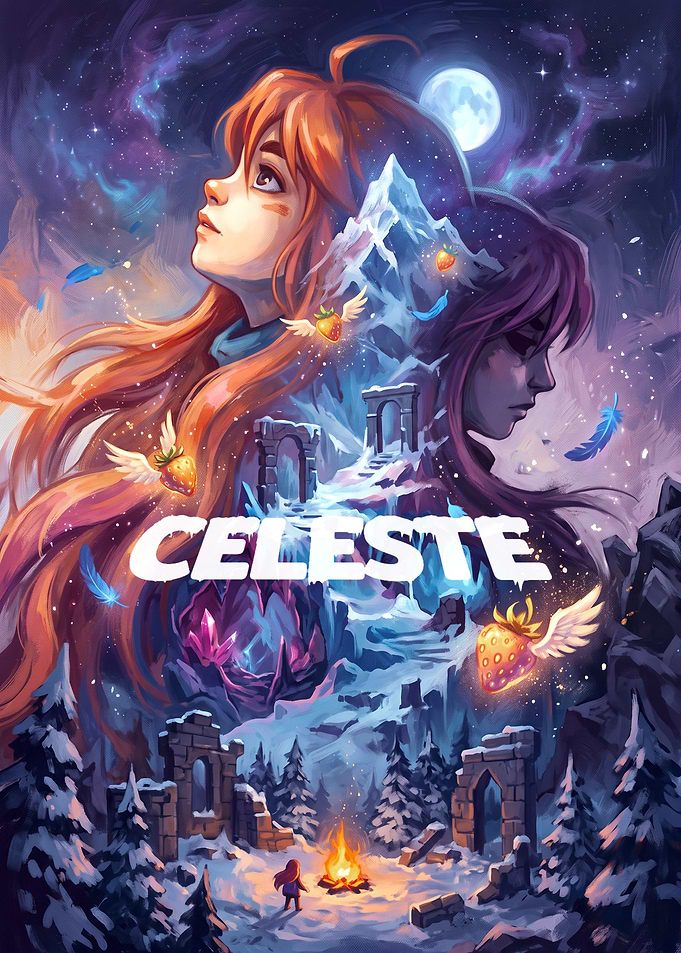 Celeste Video Game Poster Art