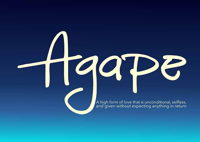 Agape Definition Typography Poster