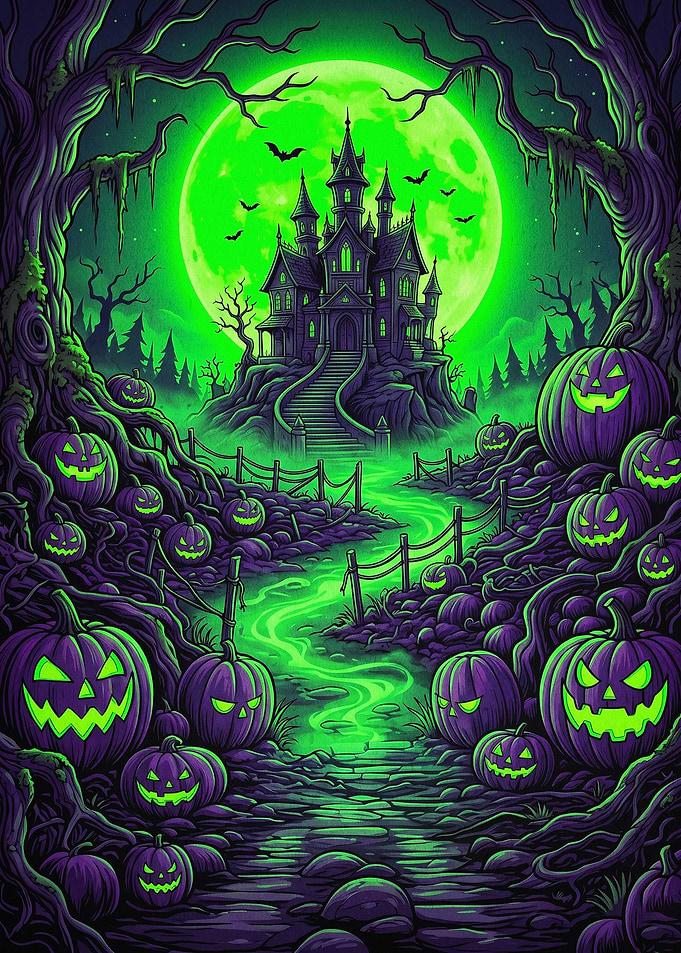 Haunted Castle Halloween Art