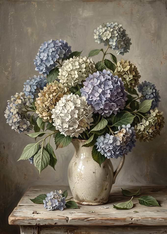 Still Life Hydrangea Bouquet Painting